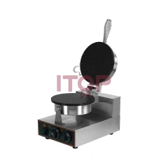 Ice Cream Waffle Cone Machine Egg Roll Waffle Iron Baker Non-stick Crispy Crepe Baking Cake Oven