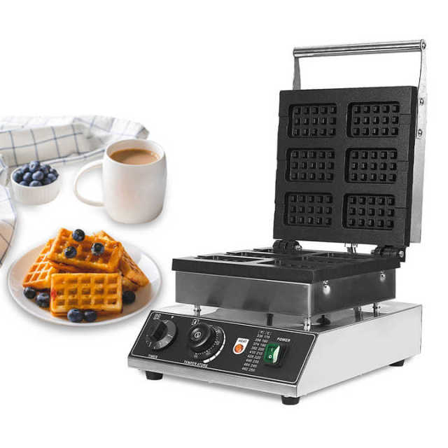 Oem Odm Electric 6pcs Honeycomb Waffle Pop Baker Rotating Nonstick 110v 220v Commercial Waffle Machine
