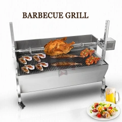 Outdoor Large Stainless Steel Hog Lamb Charcoal Barbeque Bbq Rotisserie Spit Roaster with 40kg Electric Motor Grill