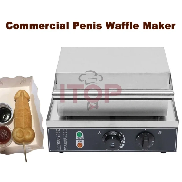 Commercial Stainless Steel Electric Waflera Maker Industrial Eagle Shaped Waffle Gaufrier Penis Shaped Waffle Machine