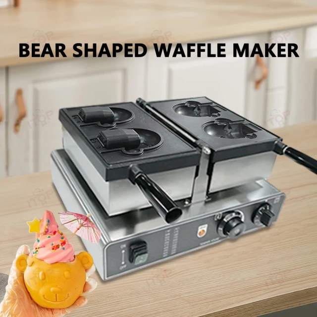 Bear Shape Waffle Maker Open Mouth Korean Bear Taiyaki Waffle Machine