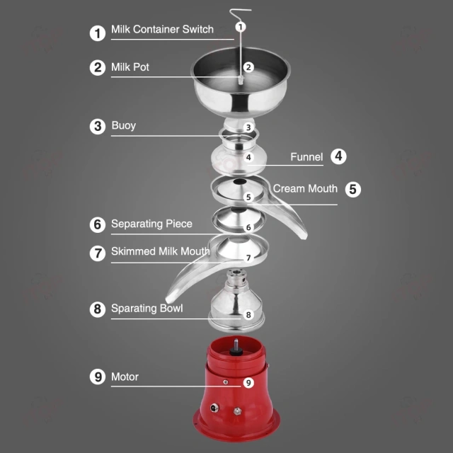 50L/H Large Capacity Electric Centrifugal High Speed Milk Separator Skimmer Machine