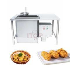 220v 110v Kfc Equipment Electric Breading Table Automatic Electric Powder Wrapping Chicken Breading Table