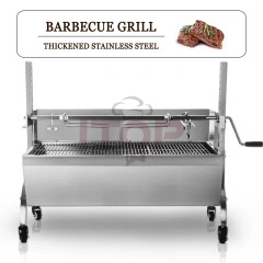 Outdoor Large Stainless Steel Hog Lamb Charcoal Barbeque Bbq Rotisserie Spit Roaster with 40kg Electric Motor Grill