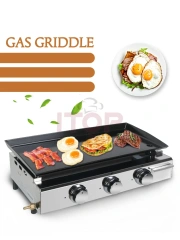 Outdoor Portable Table Top 7500W Barbecue Panini Stainless Steel Machine Gas Plancha Bbq Grill