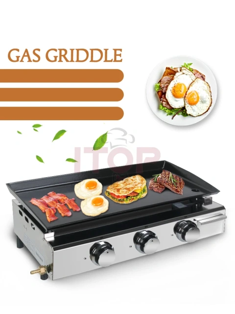 Outdoor Portable Table Top 7500W Barbecue Panini Stainless Steel Machine Gas Plancha Bbq Grill
