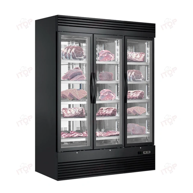 Dry Aging Refrigerator Three Glass Door Meat Dry Ager Cabinet Beef Dry Aging Refrigerator Meat Dry Ager Beef Refrigerator