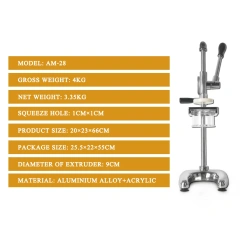 Hand Press Potato Bar Extrusion Long Mashed Potato Chip Fries Extruder Hand Press Long Large French Fries Chips