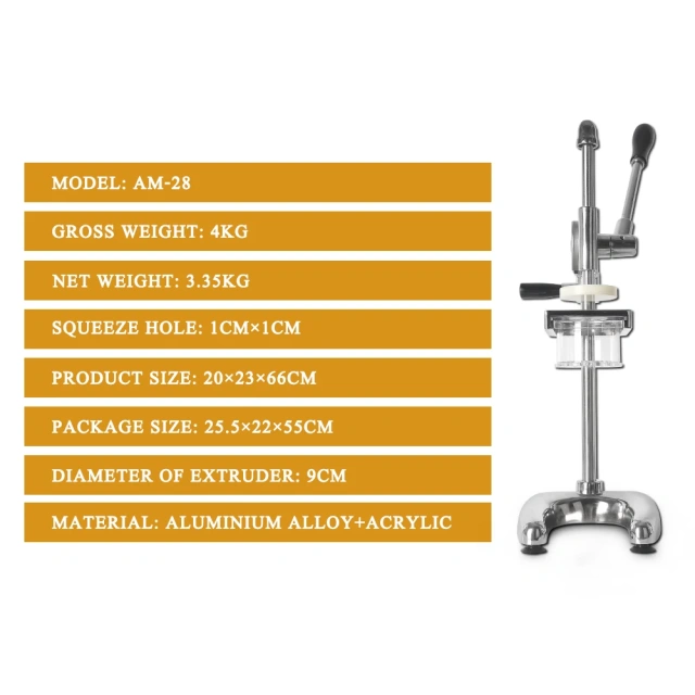 Hand Press Potato Bar Extrusion Long Mashed Potato Chip Fries Extruder Hand Press Long Large French Fries Chips