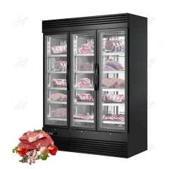 Dry Aging Refrigerator Three Glass Door Meat Dry Ager Cabinet Beef Dry Aging Refrigerator Meat Dry Ager Beef Refrigerator