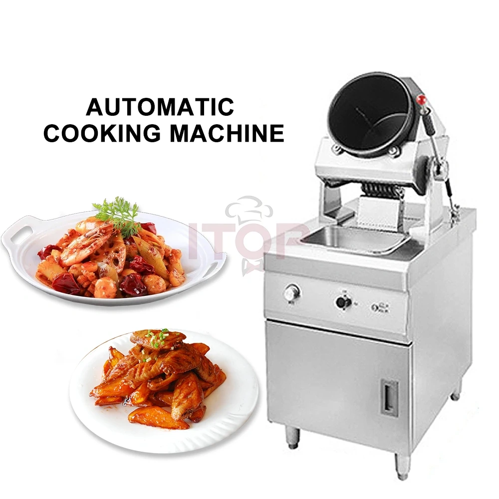 Commercial Gas Intelligent Automatic Fried Egg Cooking Machine Auto Drum Rotating Fried Rice Robot Wok