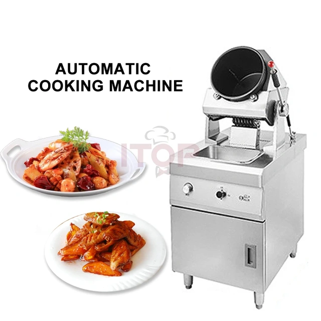 Commercial Gas Intelligent Automatic Fried Egg Cooking Machine Auto Drum Rotating Fried Rice Robot Wok