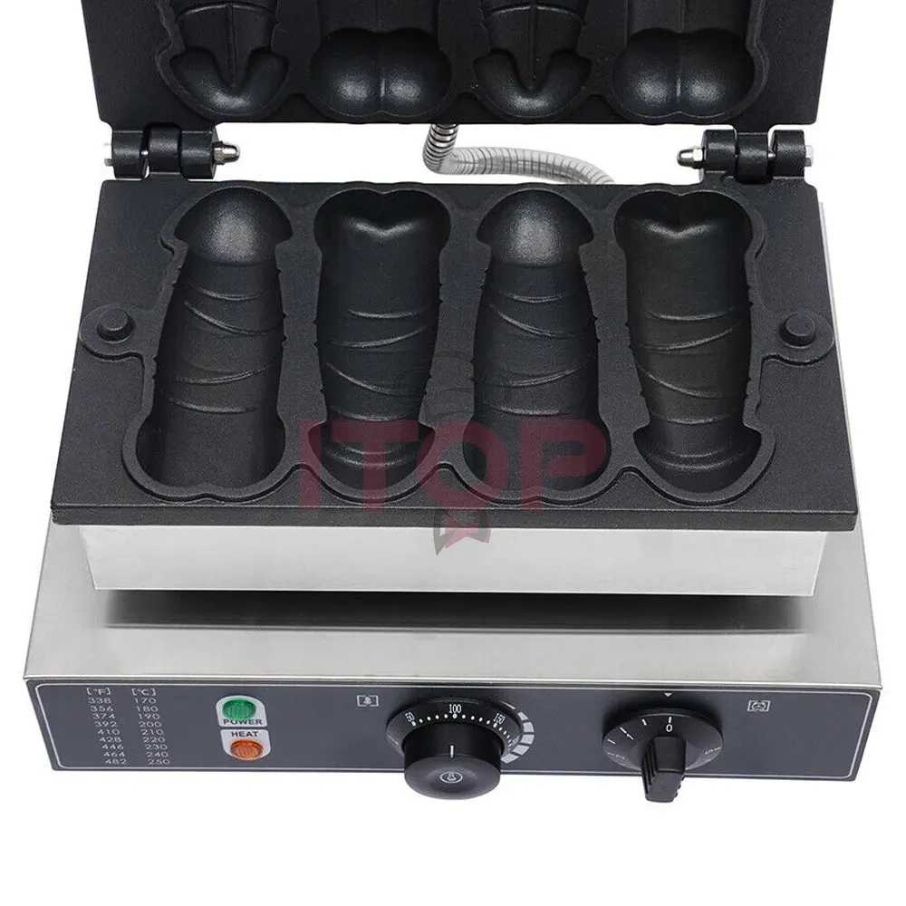 Commercial Stainless Steel Electric Waflera Maker Industrial Eagle Shaped Waffle Gaufrier Penis Shaped Waffle Machine
