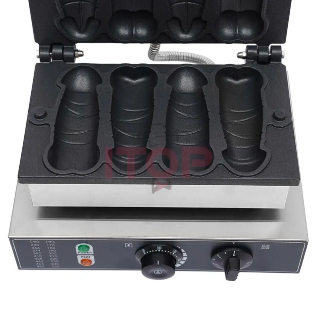 Commercial Stainless Steel Electric Waflera Maker Industrial Eagle Shaped Waffle Gaufrier Penis Shaped Waffle Machine