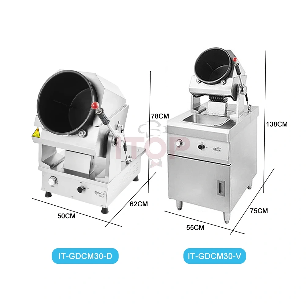 Commercial Gas Intelligent Automatic Fried Egg Cooking Machine Auto Drum Rotating Fried Rice Robot Wok