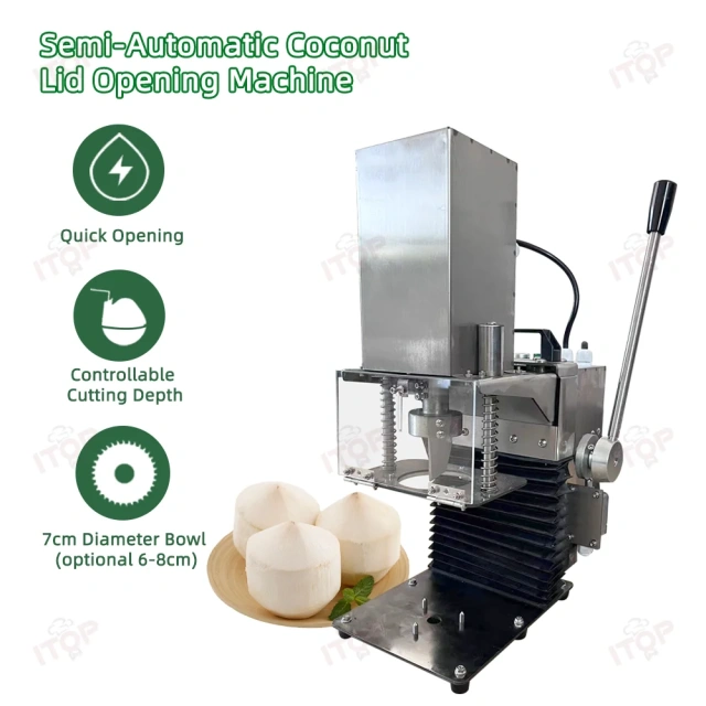 110v 220v Automatic Green Coconut Opening Cutting Machine Electric Tender Coconut Lid Opener