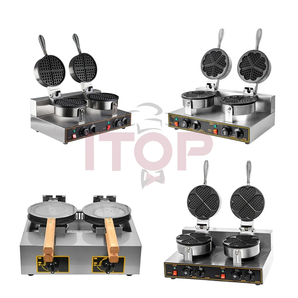 5 Pieces Heart shaped Rotating Bubble Waffle Machine Electric Rotate Egg Waffle Baker Belgian Waffle Maker