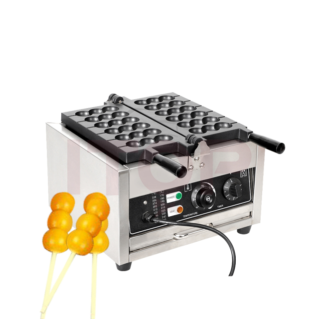 3 Pieces In One Skewer Bubble Skewer Waffle Maker Popular Street Snack Food Round Ball Takoyaki Baking Machine