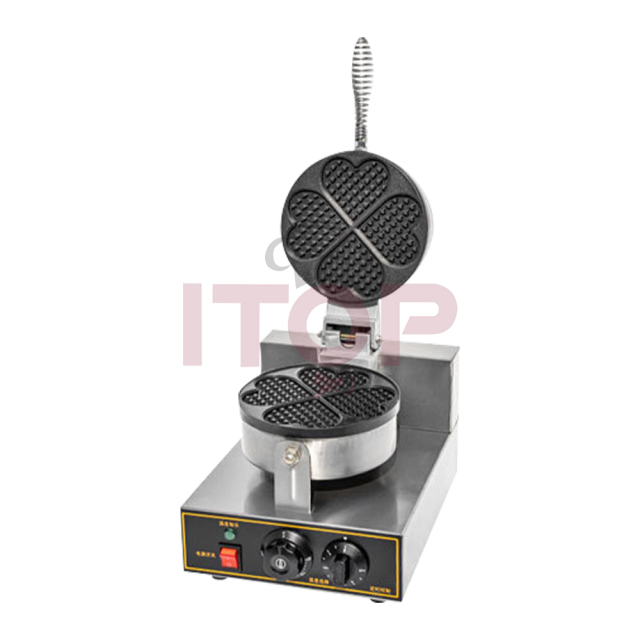 Single Head Commercial Belgian Rotary Waffle Baking Machine Heart Shaped Wafer Maker
