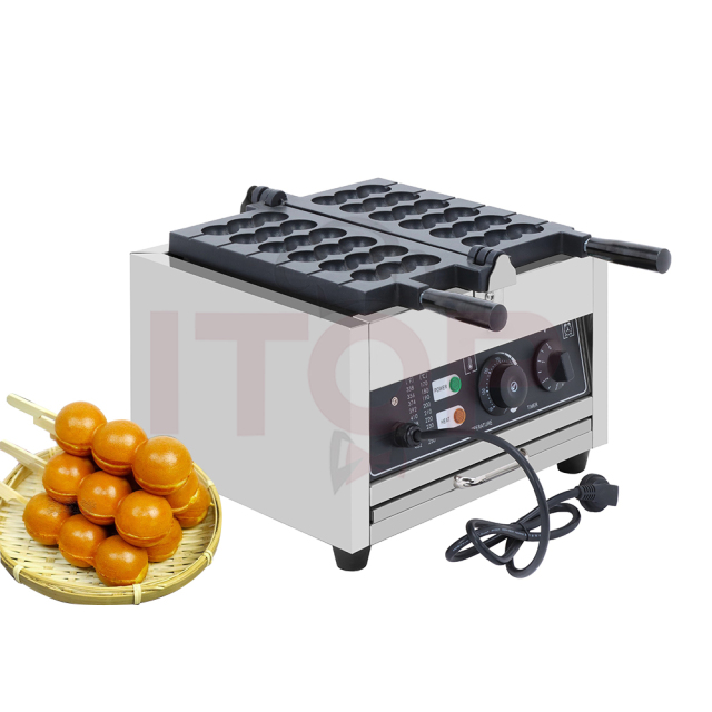 3 Pieces In One Skewer Bubble Skewer Waffle Maker Popular Street Snack Food Round Ball Takoyaki Baking Machine