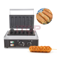 Stainless Steel Commercial Electric Crispy French Muffin Corn Dog Waffle Maker Machine Milk Crisp Stick Shapes Waffle Maker