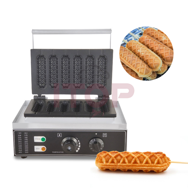 Stainless Steel Commercial Electric Crispy French Muffin Corn Dog Waffle Maker Machine Milk Crisp Stick Shapes Waffle Maker