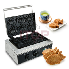 Ce Automatic Electric Commercial Japanese Taiyaki Fish Shape Waffle Maker 6 Pieces Taiyaki Waffle Maker