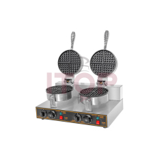 Stainless Steel Body Double Groups Electric Waffle Machine Commercial Belgian Waffle Maker