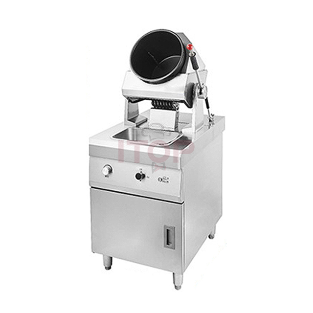 Commercial Gas Intelligent Automatic Fried Egg Cooking Machine Auto Drum Rotating Fried Rice Robot Wok