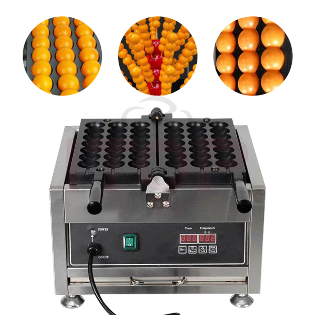 Bubble Skewer Waffle Stick Machine 7pcs Takoyaki Octopus Balls Machine Skewer String Waffle Grill Digital display control panel