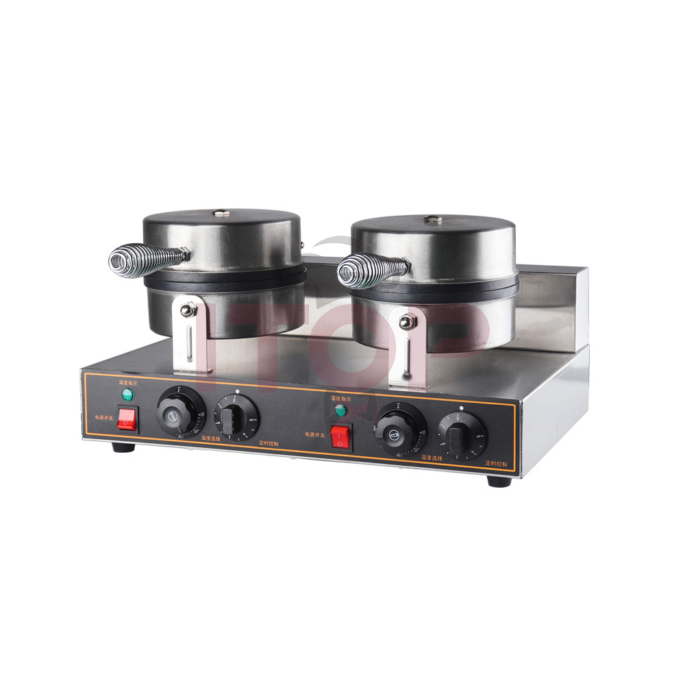 Stainless Steel Body Double Groups Electric Waffle Machine Commercial Belgian Waffle Maker