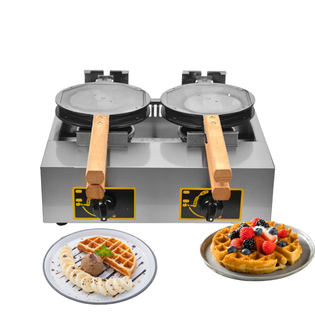 Commercial Double-head Gas Egg Wafer Machine Hong Kong-style Double-sided Flipping Waffle Making Machine