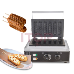 Stainless Steel Commercial Electric Crispy French Muffin Corn Dog Waffle Maker Machine Milk Crisp Stick Shapes Waffle Maker