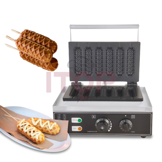 Stainless Steel Commercial Electric Crispy French Muffin Corn Dog Waffle Maker Machine Milk Crisp Stick Shapes Waffle Maker