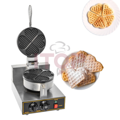 Single Head Commercial Belgian Rotary Waffle Baking Machine Heart Shaped Wafer Maker