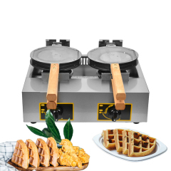 Commercial Double-head Gas Egg Wafer Machine Hong Kong-style Double-sided Flipping Waffle Making Machine