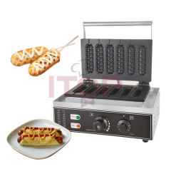 Stainless Steel Commercial Electric Crispy French Muffin Corn Dog Waffle Maker Machine Milk Crisp Stick Shapes Waffle Maker