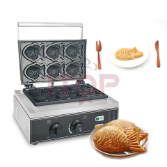 Ce Automatic Electric Commercial Japanese Taiyaki Fish Shape Waffle Maker 6 Pieces Taiyaki Waffle Maker