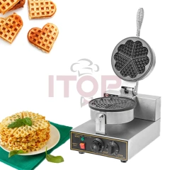 5 Pieces Heart shaped Rotating Bubble Waffle Machine Electric Rotate Egg Waffle Baker Belgian Waffle Maker