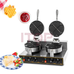 220v 110v Commercial Digital 2-plate Heart Shaped Egg Waffle Maker Machine Double Heating Bubble Waffle Maker
