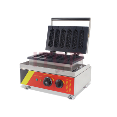 6 Pieces Crispy Corn Hot Dog Waffle Maker Non-stick French Muffin Sausage Machine Commercial Electric Waffle Dog Baker