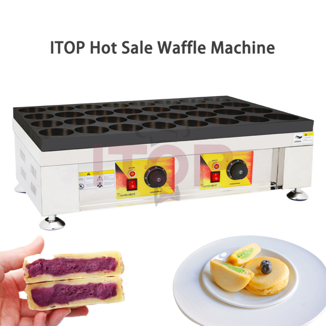 32 Holes Commercial Japanese Rice Cake Maker Non Stick Red Bean Filling Pancake Bread Baking Waffle Machine