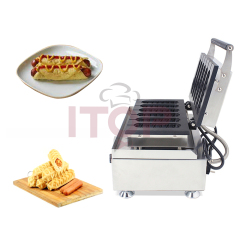 6 Pieces Crispy Corn Hot Dog Waffle Maker Non-stick French Muffin Sausage Machine Commercial Electric Waffle Dog Baker