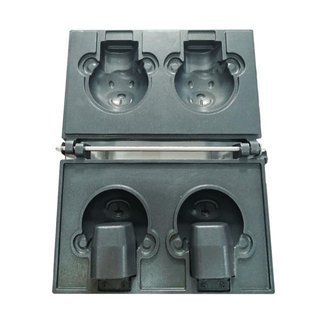 Digital Non-stick Coating Baking Pan Bear Shaped Biscuit Ice Cream Cone Waffle Cookie Making Machine