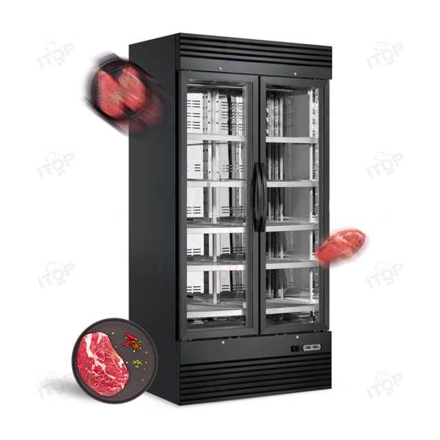 2-Door 1000L Volume Dry Age Fridge Beef Ager Commercial Salami Aging Fridge Dry Chest Freezers