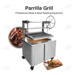 Santamaria Argentine Bbq Grill 304 Stainless Steel Outdoor Fruit Wood Charcoal Beef Steak Grill With High Temperature Up To 800℃