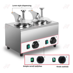 Upgrade Model Commercial Electric Sauce Warmer 2l+2l Nacho Cheese Warmer Dispenser Single Head Fruit Jam Warmer Pump Dispenser
