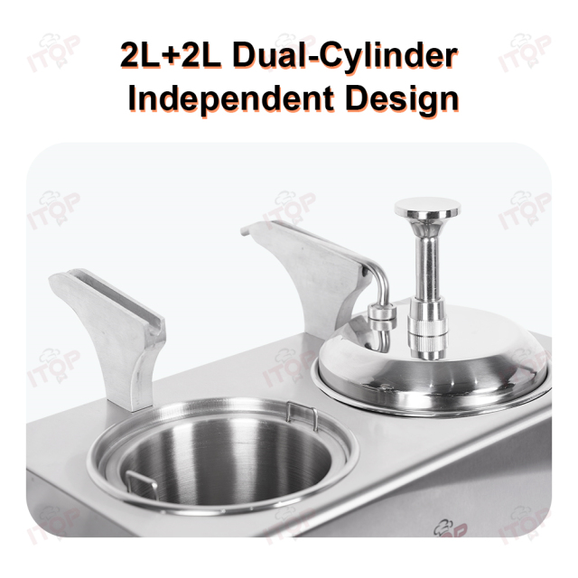 Upgrade Model Commercial Electric Sauce Warmer 2l+2l Nacho Cheese Warmer Dispenser Single Head Fruit Jam Warmer Pump Dispenser