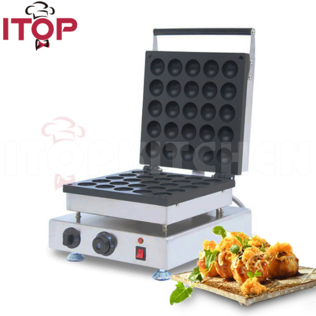 25 Holes Bomb Burning Waffle Machine Commercial Industrial Waffle Ball Grill Maker
