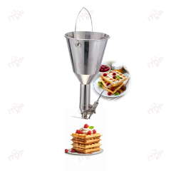 Stainless Steel Kitchen Pancake Batter Dispenser With Stand Pastr Confectionery Piston Funnel